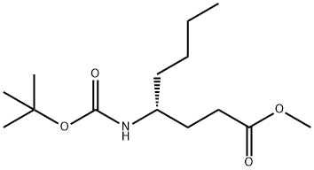 Octanoic acid, 4-[[(1,1-dimethylethoxy)carbonyl]amino]-, methyl ester, (4R)- Structural