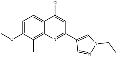 Quinoline, 4-chloro-2-(1-ethyl-1H-pyrazol-4-yl)-7-methoxy-8-methyl- Structural