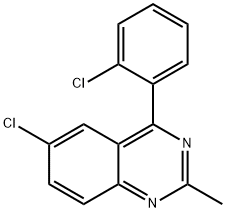 Quinazoline, 6-chloro-4-(2-chlorophenyl)-2-methyl- Structural