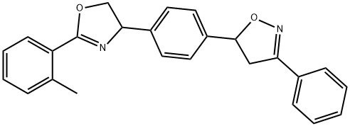 Isoxazole, 5-[4-[4,5-dihydro-2-(2-methylphenyl)-4-oxazolyl]phenyl]-4,5-dihydro-3-phenyl- Structural