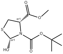 rel-3-(tert-Butyl) 4-methyl (2S,4R)-2-hydroxythiazolidine-3,4-dicarboxylate Structural