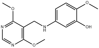 Phenol, 5-[[(4,6-dimethoxy-5-pyrimidinyl)methyl]amino]-2-methoxy- Structural