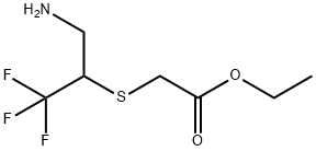 Acetic acid, 2-[[1-(aminomethyl)-2,2,2-trifluoroethyl]thio]-, ethyl ester Structural