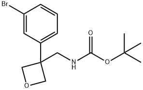 tert-Butyl ((3-(3-bromophenyl)oxetan-3-yl)methyl)carbamate Structural