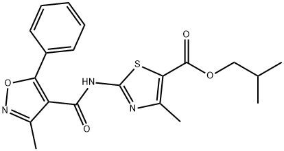 isobutyl 4-methyl-2-(3-methyl-5-phenylisoxazole-4-carboxamido)thiazole-5-carboxylate Structural