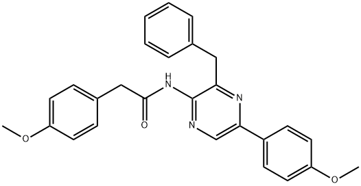 Benzeneacetamide, 4-methoxy-N-[5-(4-methoxyphenyl)-3-(phenylmethyl)-2-pyrazinyl]- Structural