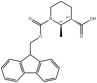 Rel-(2R,3S)-1-(((9H-fluoren-9-yl)methoxy)carbonyl)-2-methylpiperidine-3-carboxylic acid Structural