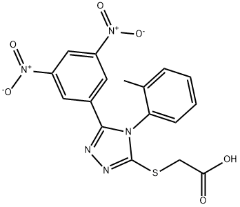 Acetic acid, 2-[[5-(3,5-dinitrophenyl)-4-(2-methylphenyl)-4H-1,2,4-triazol-3-yl]thio]- Structural