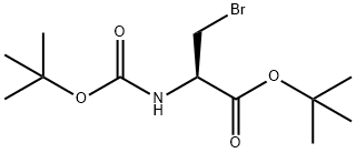 L-Alanine, 3-bromo-N-[(1,1-dimethylethoxy)carbonyl]-, 1,1-dimethylethyl ester Structural