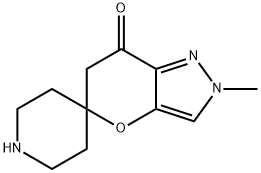 Spiro[piperidine-4,5'(7'H)-pyrano[3,2-c]pyrazol]-7'-one, 2',6'-dihydro-2'-methyl- Structural