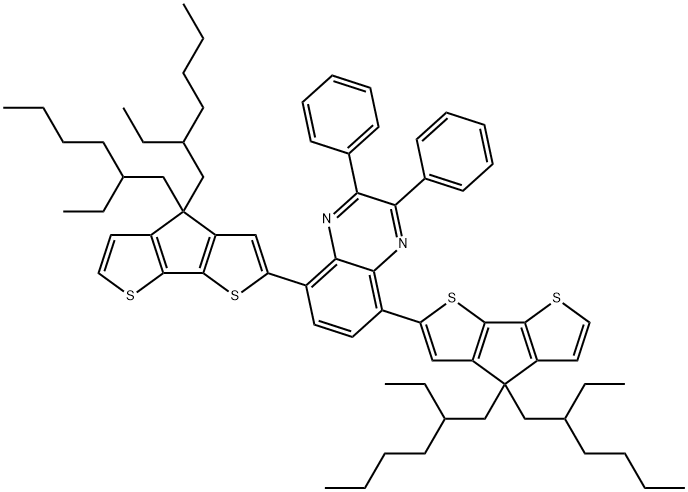 Quinoxaline, 5,8-bis[4,4-bis(2-ethylhexyl)-4H-cyclopenta[2,1-b:3,4-b']dithien-2-yl]-2,3-diphenyl- Structural