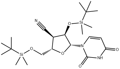 Uridine, 3'-cyano-3'-deoxy-2',5'-bis-O-[(1,1-dimethylethyl)dimethylsilyl]- (9CI) Structural