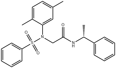 N~2~-(2,5-dimethylphenyl)-N-[(1R)-1-phenylethyl]-N~2~-(phenylsulfonyl)glycinamide Structural