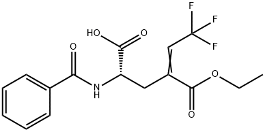 Glutamic acid, N-benzoyl-4-(2,2,2-trifluoroethylidene)-, 5-ethyl ester Structural