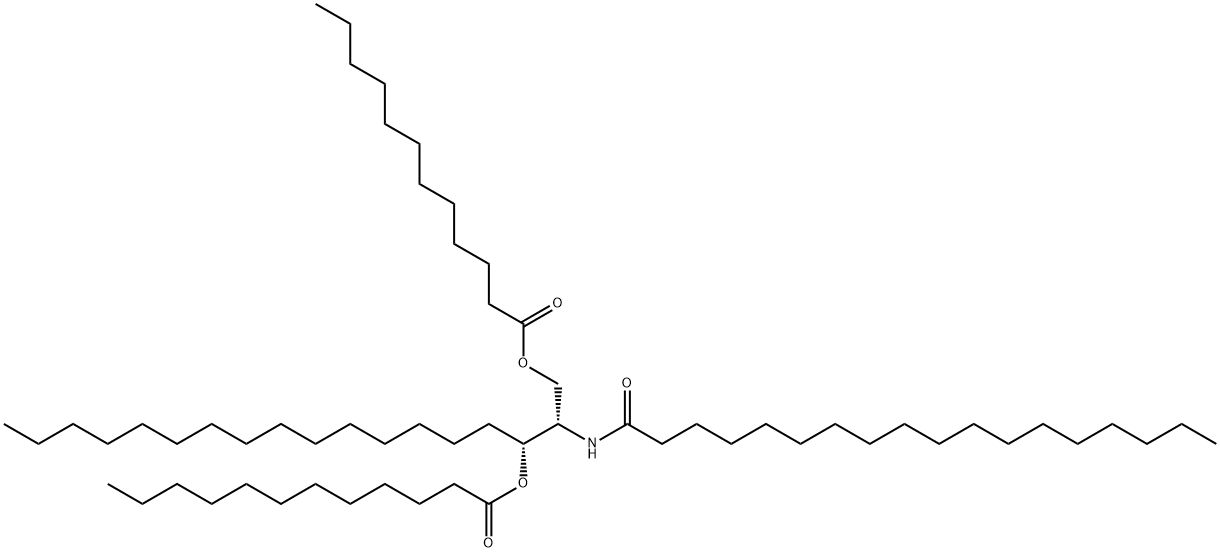 Dodecanoic acid, 1,1'-[(1R,2S)-2-[(1-oxooctadecyl)amino]-1-pentadecyl-1,3-propanediyl] ester Structural