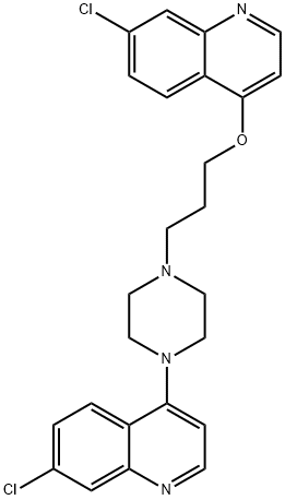 Quinoline, 7-chloro-4-[4-[3-[(7-chloro-4-quinolinyl)oxy]propyl]-1-piperazinyl]- Structural