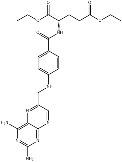 L-Glutamic acid, N-[4-[[(2,4-diamino-6-pteridinyl)methyl]amino]benzoyl]-, 1,5-diethyl ester Structural