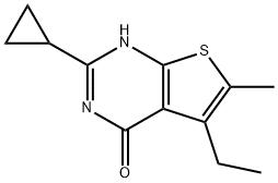 Thieno[2,3-d]pyrimidin-4(1H)-one, 2-cyclopropyl-5-ethyl-6-methyl- Structural