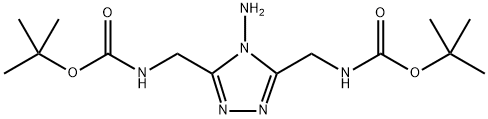 tert-butyl N-{[4-amino-5-({[(tert-butoxy)carbonyl]amino}methyl)-4H-1,2,4-triazol-3-yl]methyl}carbamate Structural