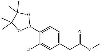 methyl 2-(3-chloro-4-(4,4,5,5-tetramethyl-1,3,2-dioxaborolan-2-yl)phenyl)acetate Structural