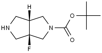 rel-tert-butyl (3aR,6aR)-3a-fluorohexahydropyrrolo[3,4-c]pyrrole-2(1H)-carboxylate Structural