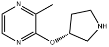 Pyrazine, 2-methyl-3-[(3R)-3-pyrrolidinyloxy]- Structural