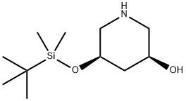 3-Piperidinol, 5-[[(1,1-dimethylethyl)dimethylsilyl]oxy]-, (3S,5R)- Structural