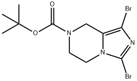 Imidazo[1,5-a]pyrazine-7(8H)-carboxylic acid, 1,3-dibromo-5,6-dihydro-, 1,1-dimethylethyl ester Structural