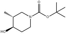 tert-butyl (3R,4R)-4-hydroxy-3-methyl-piperidine-1-carboxylate Structural
