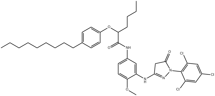 Hexanamide, N-[3-[[4,5-dihydro-5-oxo-1-(2,4,6-trichlorophenyl)-1H-pyrazol-3-yl]amino]-4-methoxyphenyl]-2-(4-nonylphenoxy)- Structural