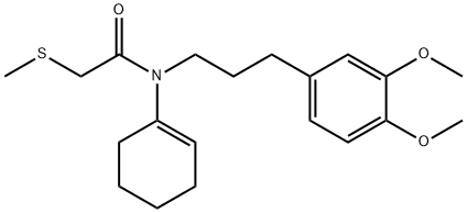 Acetamide, N-1-cyclohexen-1-yl-N-[3-(3,4-dimethoxyphenyl)propyl]-2-(methylthio)- Structural