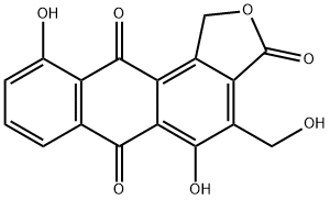 Anthra[1,2-c]furan-3,6,11(1H)-trione, 5,10-dihydroxy-4-(hydroxymethyl)- Structural