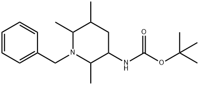 Carbamic acid, N-[2,5,6-trimethyl-1-(phenylmethyl)-3-piperidinyl]-, 1,1-dimethylethyl ester Structural