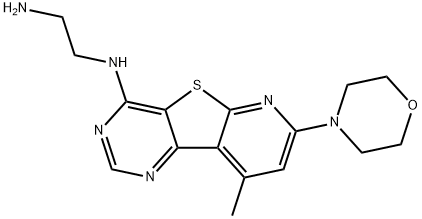 N'-(9-methyl-7-morpholin-4-ylpyrido[2,3]thieno[2,4-d]pyrimidin-4-yl)ethane-1,2-diamine Structural