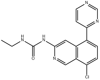 Urea, N-[8-chloro-5-(4-pyrimidinyl)-3-isoquinolinyl]-N'-ethyl- Structural