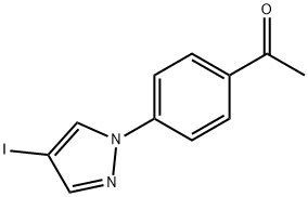 Ethanone, 1-[4-(4-iodo-1H-pyrazol-1-yl)phenyl]- Structural