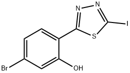 Phenol, 5-bromo-2-(5-iodo-1,3,4-thiadiazol-2-yl)- Structural