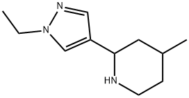 Piperidine, 2-(1-ethyl-1H-pyrazol-4-yl)-4-methyl- Structural