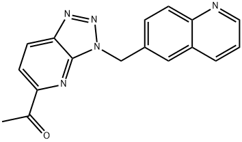 Ethanone, 1-[3-(6-quinolinylmethyl)-3H-1,2,3-triazolo[4,5-b]pyridin-5-yl]- Structural