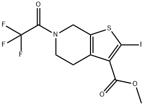 Thieno[2,3-c]pyridine-3-carboxylic acid, 4,5,6,7-tetrahydro-2-iodo-6-(2,2,2-trifluoroacetyl)-, methyl ester Structural