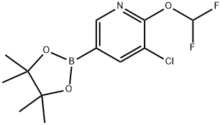 Pyridine, 3-chloro-2-(difluoromethoxy)-5-(4,4,5,5-tetramethyl-1,3,2-dioxaborolan-2-yl)- Structural