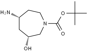 rac-tert-butyl (3R,5R)-5-amino-3-hydroxyazepane-1-carboxylate, cis Structural