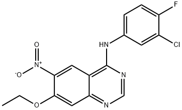 N-(3-Chloro-4-fluorophenyl)-7-ethoxy-6-nitro-4-quinazolinamine Structural