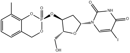 Uridine, 2'-deoxy-5-iodo-3'-O-[(2R)-8-methyl-2-oxido-4H-1,3,2-benzodioxaphosphorin-2-yl]- Structural