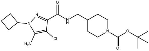 tert-butyl4-((5-amino-4-chloro-1-cyclobutyl-1H-pyrazole-3-carboxamido)methyl)piperidine-1-carboxylate