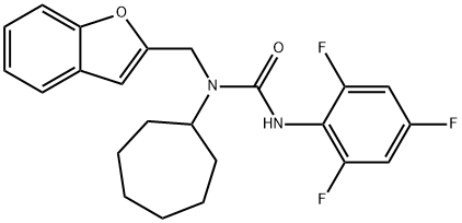 Urea, N-(2-benzofuranylmethyl)-N-cycloheptyl-N'-(2,4,6-trifluorophenyl)- Structural