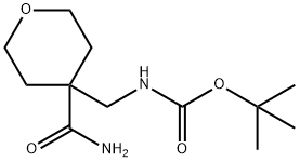 tert-butyl N-[(4-carbamoyloxan-4-yl)methyl]carbamate Structural