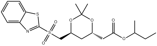 D-erythro-Hexonic acid, 6-(2-benzothiazolylsulfonyl)-2,4,6-trideoxy-3,5-O-(1-methylethylidene)-, 1-methylpropyl ester Structural