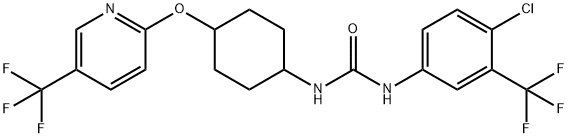 Urea, N-[4-chloro-3-(trifluoromethyl)phenyl]-N'-[4-[[5-(trifluoromethyl)-2-pyridinyl]oxy]cyclohexyl]- Structural