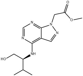 1H-?Pyrazolo[3,?4-?d]?pyrimidine-?1-?acetic acid, 4-?[[(1S)?-?1-?(hydroxymethyl)?-?2-?methylpropyl]?amino]?-?, methyl ester Structural
